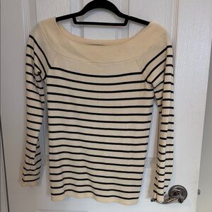 Banana Republic Cream and Black Knit Top